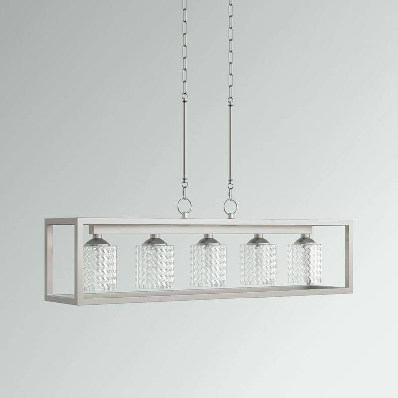 Acroma 5-light Farmhouse Chandelier Rectangle Island Lights for Dining Room