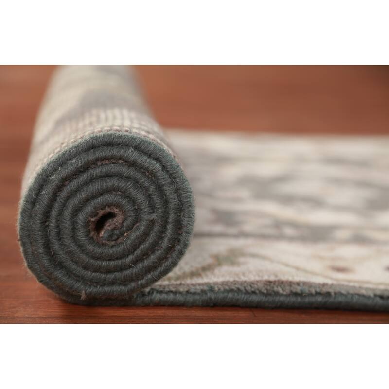 Gray Oushak Oriental Runner Rug Handmade Wool Carpet - 2'7" x 9'9"