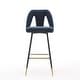 preview thumbnail 8 of 45, Set of 2 Contemporary Velvet Upholstered Bar Stool with Nailheads