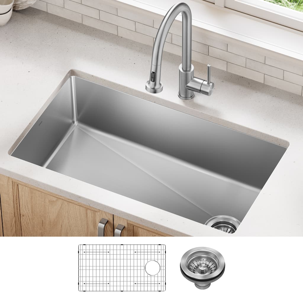 KRAUS Fairlane Undermount 18 Gauge Stainless Steel Kitchen Sink