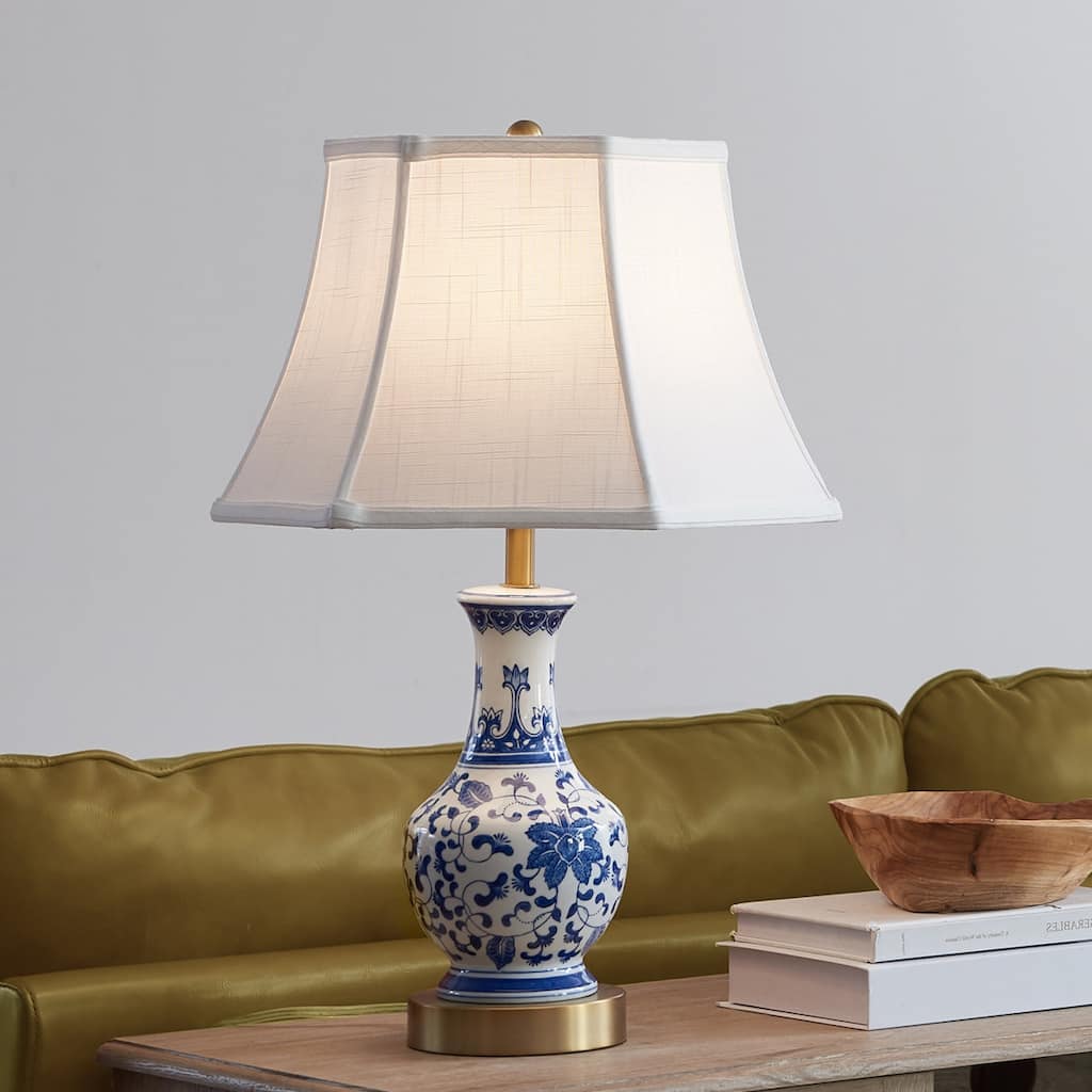 Ceramic Dimmable Chinoiserie Table Lamp Set With USB Ports & Type C - Set of 2