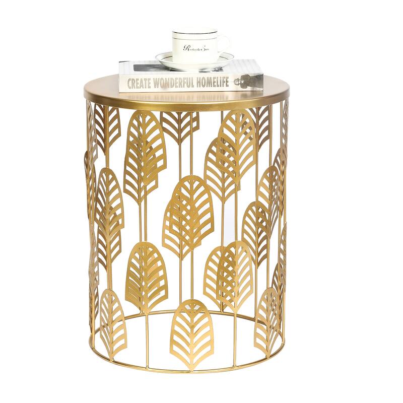 Adeco Set of 2 Round Metal Nesting Side End Tables Set - set of 2