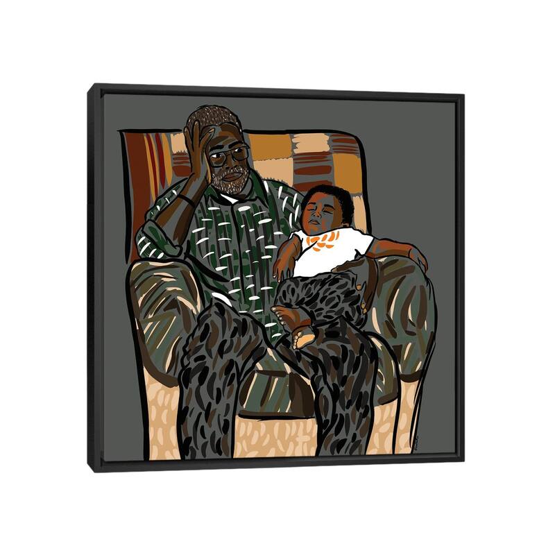 iCanvas "Poppop's Boy" by NoelleRx Framed - Black - 18x18