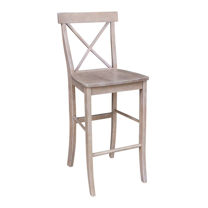International Concepts Solid Wood X-Back Stool