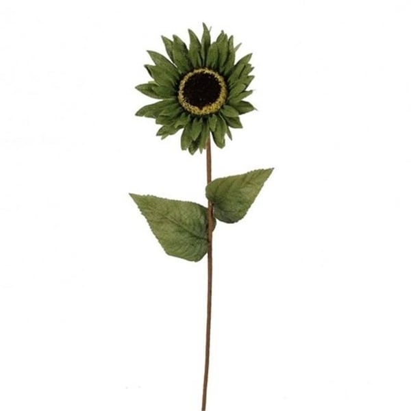 Admired By Nature Gpl4207 Olive Burlap Sunflower Stem With 2 Leaves Olive 6 X 27 In