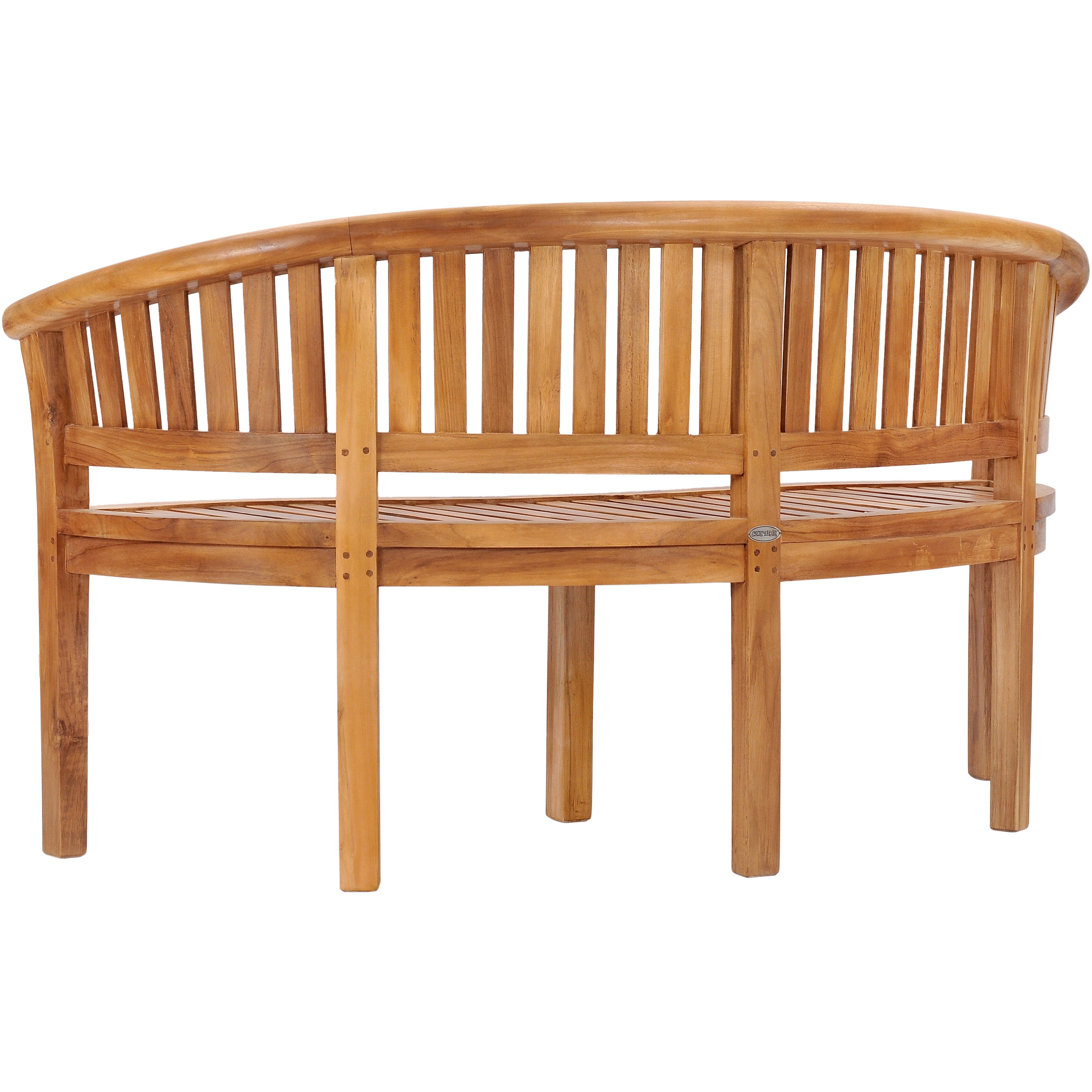 Chic Teak Peanut Outdoor Teak Wood Patio Garden Double Bench