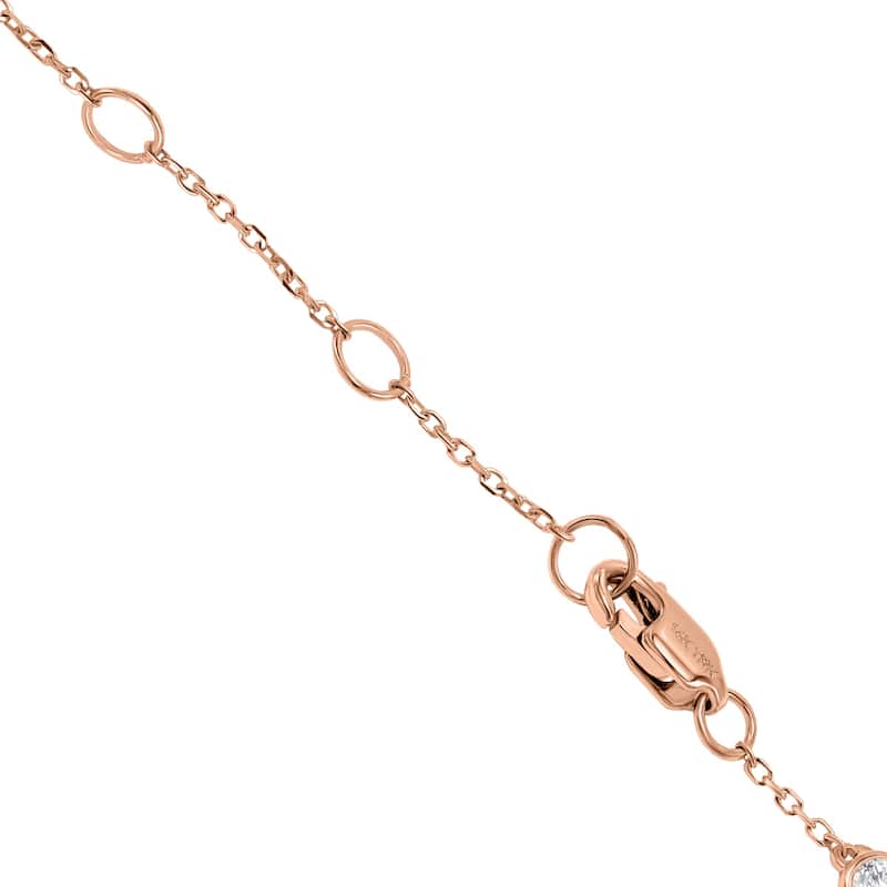 Marquee 1/2 Carat TW Bezel Set Genuine Diamond Station Bracelet in 14K Rose Gold