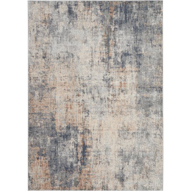 Rustic Textures Distressed Contemporary Abstract Area Rug
