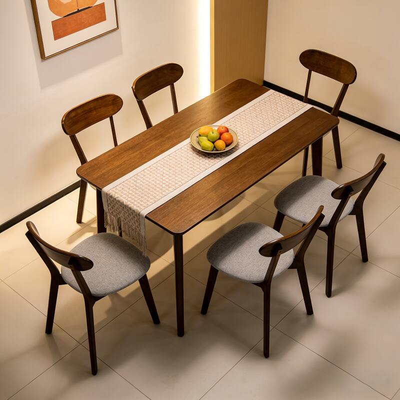 Solid Wood Dining Chairs Set of 2, Mid Century Modern Dining Chairs with Upholstered for Dining Room, Kitchen