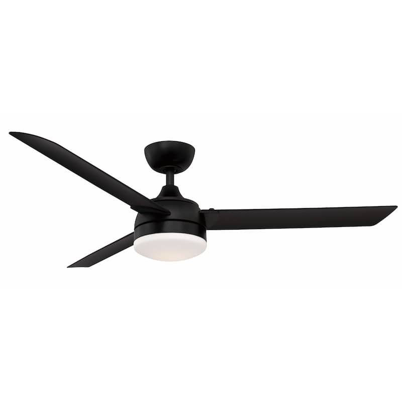 Xeno Wet 56 inch Indoor/Outdoor Ceiling Fan with Black Blades and LED Light Kit - Black