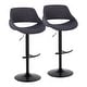 preview thumbnail 13 of 144, Silver Orchid Svellingen Adjustable Bar Stool with Rounded T Footrest - Set of 2 Charcoal Fabric/Black Metal