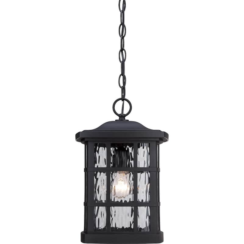 Stonington 1-Light Outdoor Hanging Lantern in Mystic Black