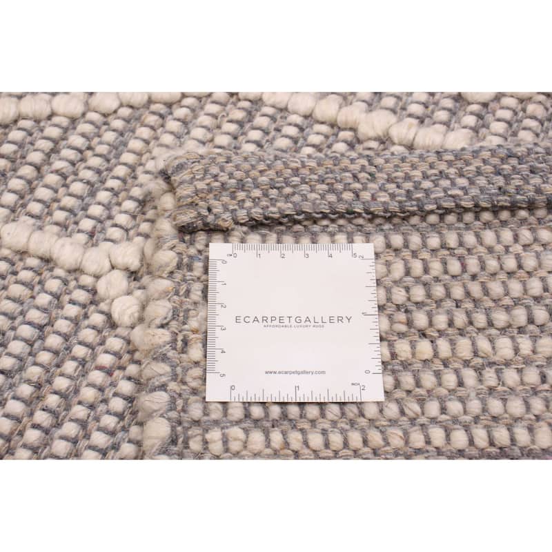 ECARPETGALLERY Braid weave Sienna Grey Wool Rug - 6'0 x 9'0