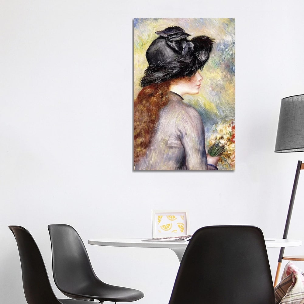 iCanvas "Young Girl holding a Bouquet of Tulips" by Pierre-Auguste Renoir Canvas Print