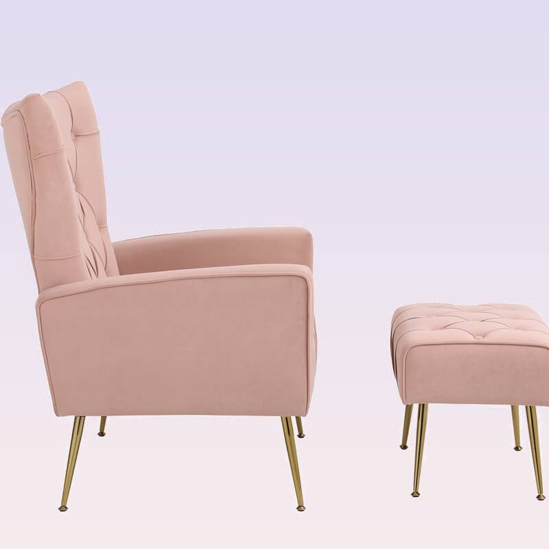 Modern Accent Chair with Ottoman for Living Room