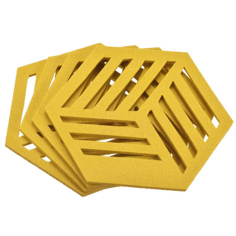 Felt Coasters, Hexagon Mat Pad Coaster for Drink Cup Pot Bowl Vase