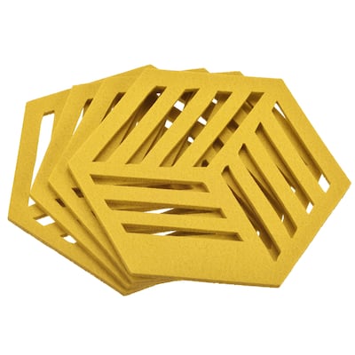 Felt Coasters, Hexagon Mat Pad Coaster for Drink Cup Pot Bowl Vase