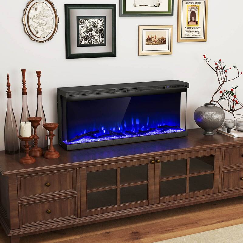 Costway 40" Wide 3-Sided Electric Fireplace Insert with Remote Control - See Details