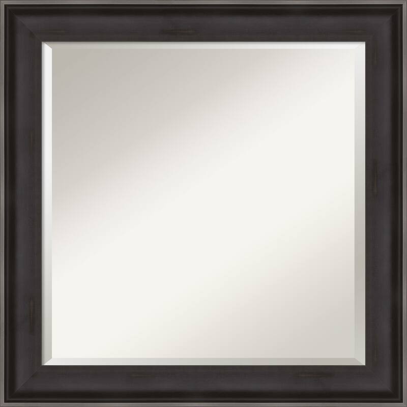 Beveled Wood Bathroom Wall Mirror - Allure Charcoal Frame