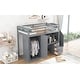 preview thumbnail 4 of 7, Gray Twin Size Loft Bed with Wardrobe and Staircase, Desk and Storage Drawers and Cabinet in 1