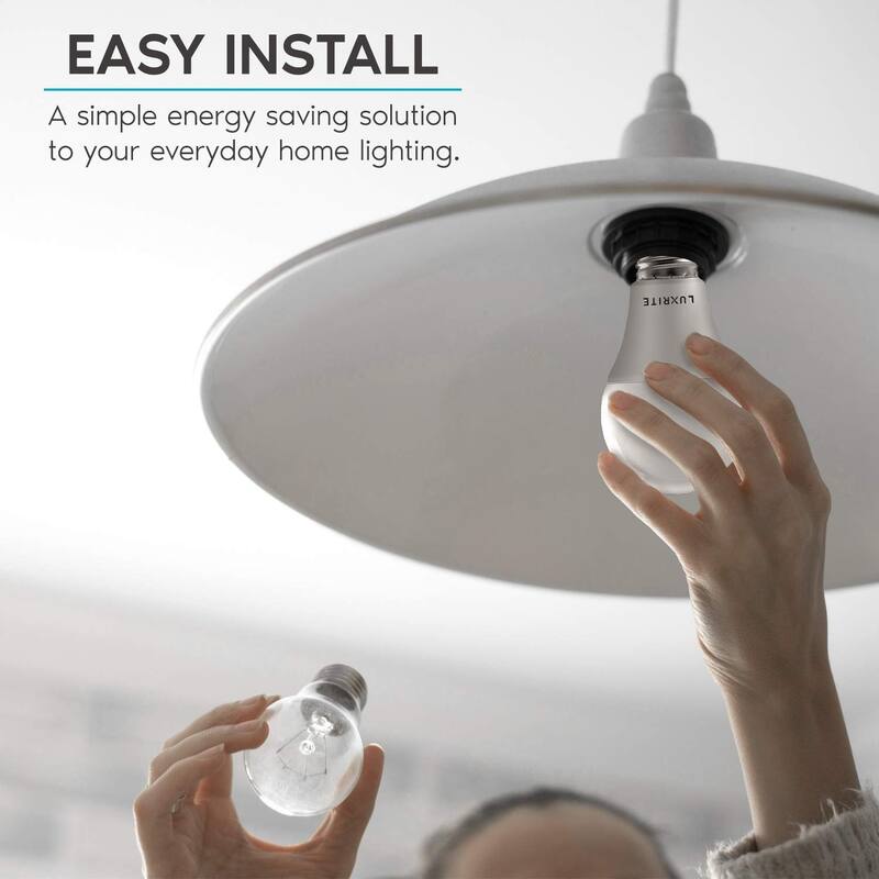 Luxrite A19 LED Light Bulbs 100W Equivalent Dimmable, 1600 Lumens, Enclosed Fixture Rated, Energy Star, E26 Base 4-Pack