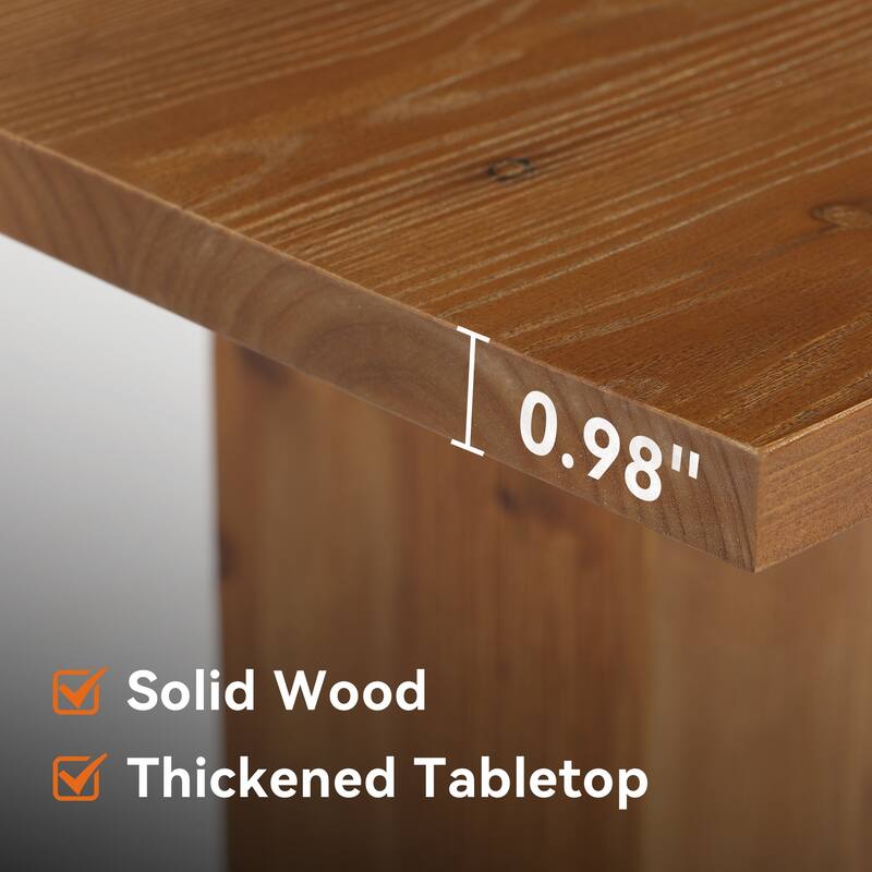 Solid Wood Square Dining Table, 31.5-Inch Rustic Small Kitchen Table