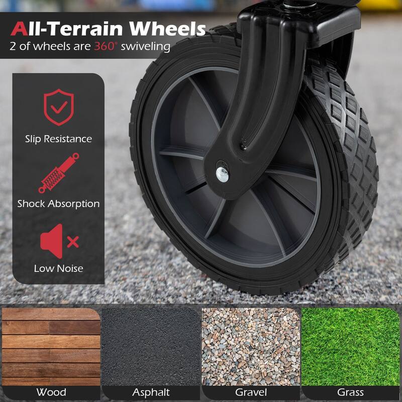 Gymax 38'' Collapsible Wagon Cart w/All-Terrain Wheels 2 Cup Holders