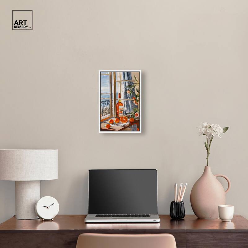 Orange Aperol by the Sea Canvas by Art Remedy
