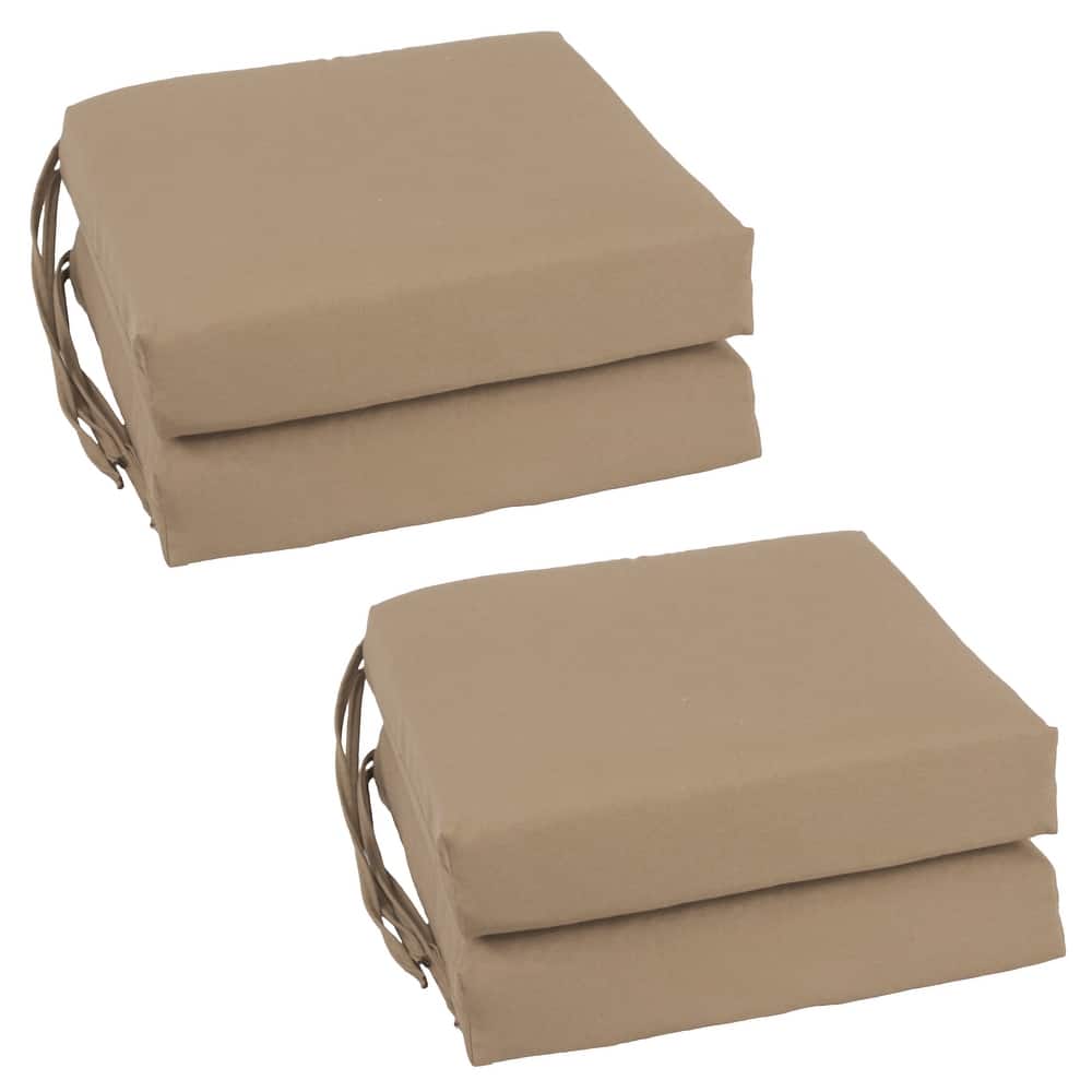 16-inch Square Indoor Twill Chair Cushions (Set of 2 or 4) - 16 x 16
