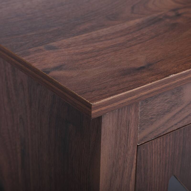 Set of 2 Industrial Nightstand Bedside End Table with Door