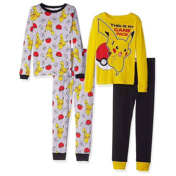 Shop Pokemon Boys Pikachu 4 Piece Cotton Pajama Set Overstock 25073397