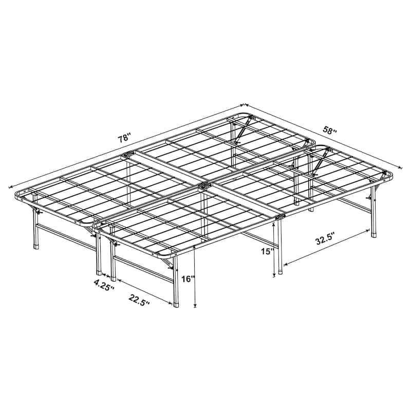 Mabel Metal Mattress Support Platform Bed Black