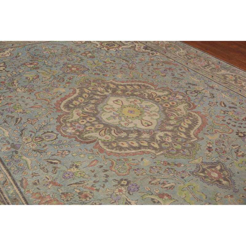 Medallion Tabriz Persian Area Rug Bedroom Hand-Knotted Wool Carpet - 8'6"x 11'8"