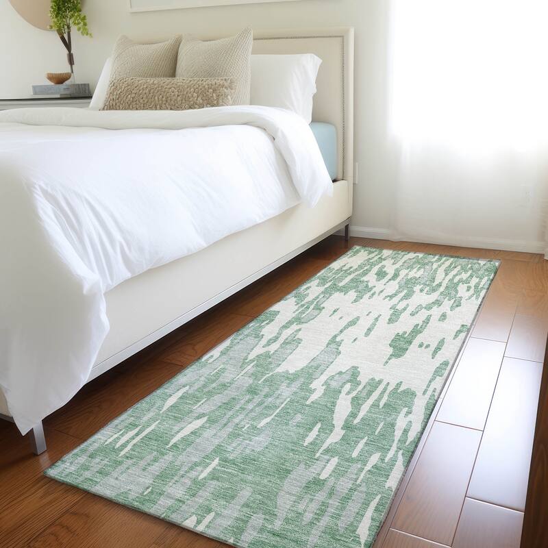 Premium Washable Super Soft Abstract Modern Mayfield Rug - Sage - 2'3" x 7'6"