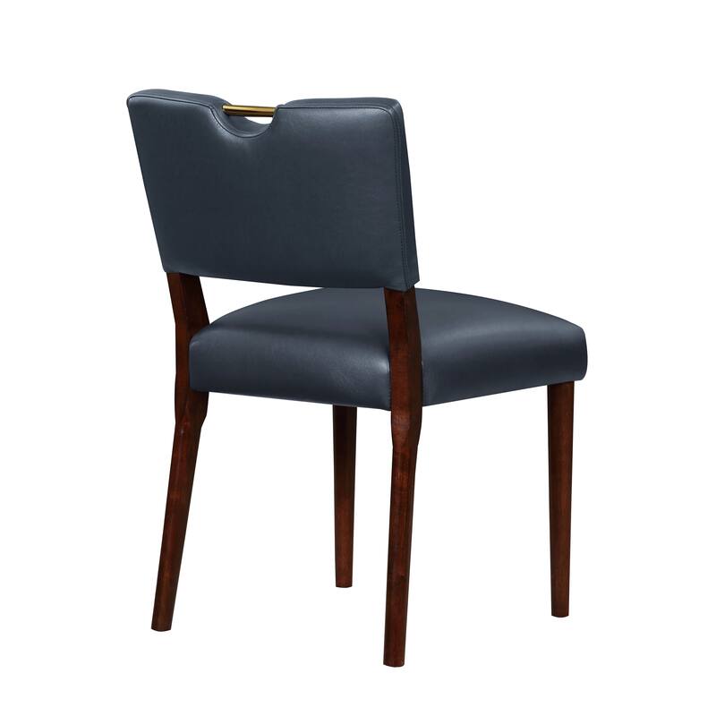 Midnight Faux Leather Dining Chair for Kitchen Counter and Dining Room - Set of 2