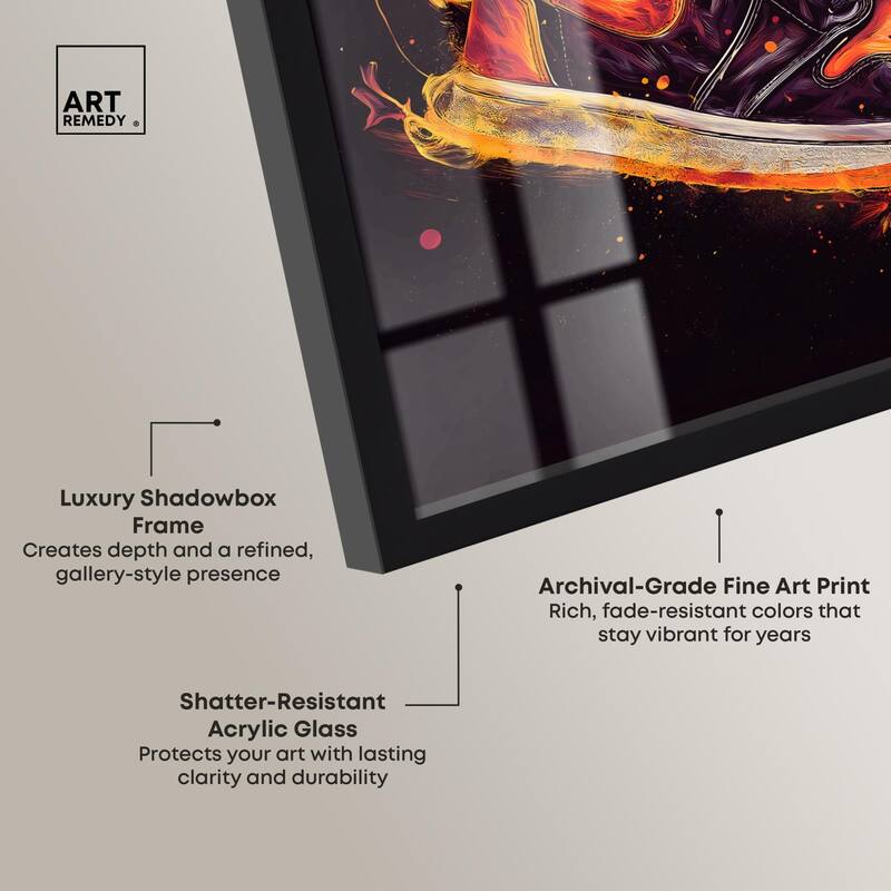 Jumpman on Fire II Shadowbox by Art Remedy
