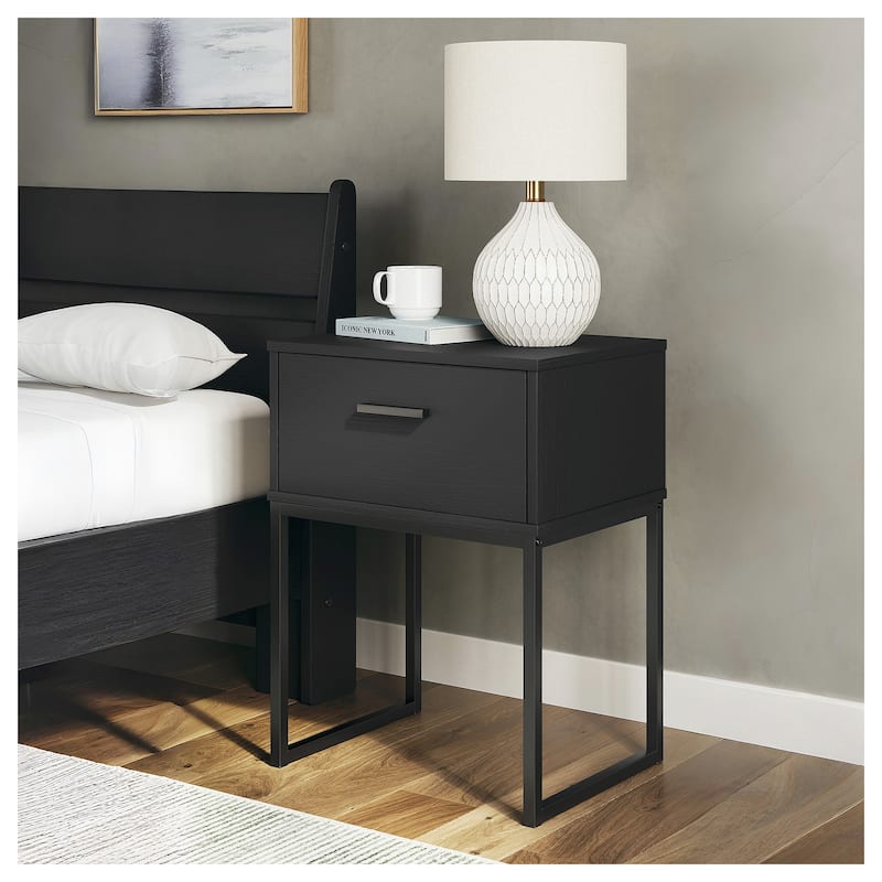Signature Design by Ashley Socalle Black Nightstand - 1-drawer - Black