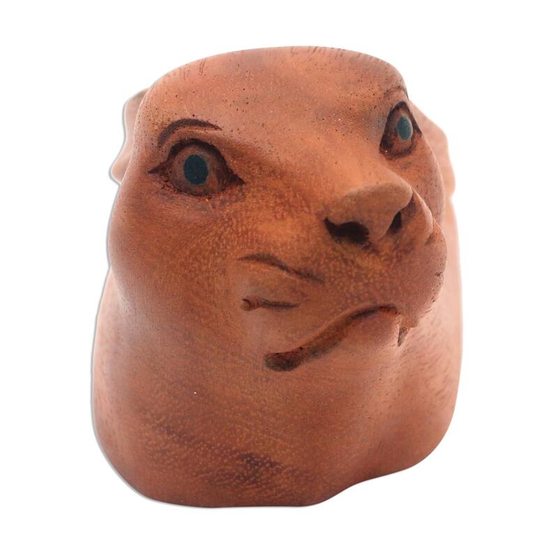 Novica Handmade Head Wood Doorstop