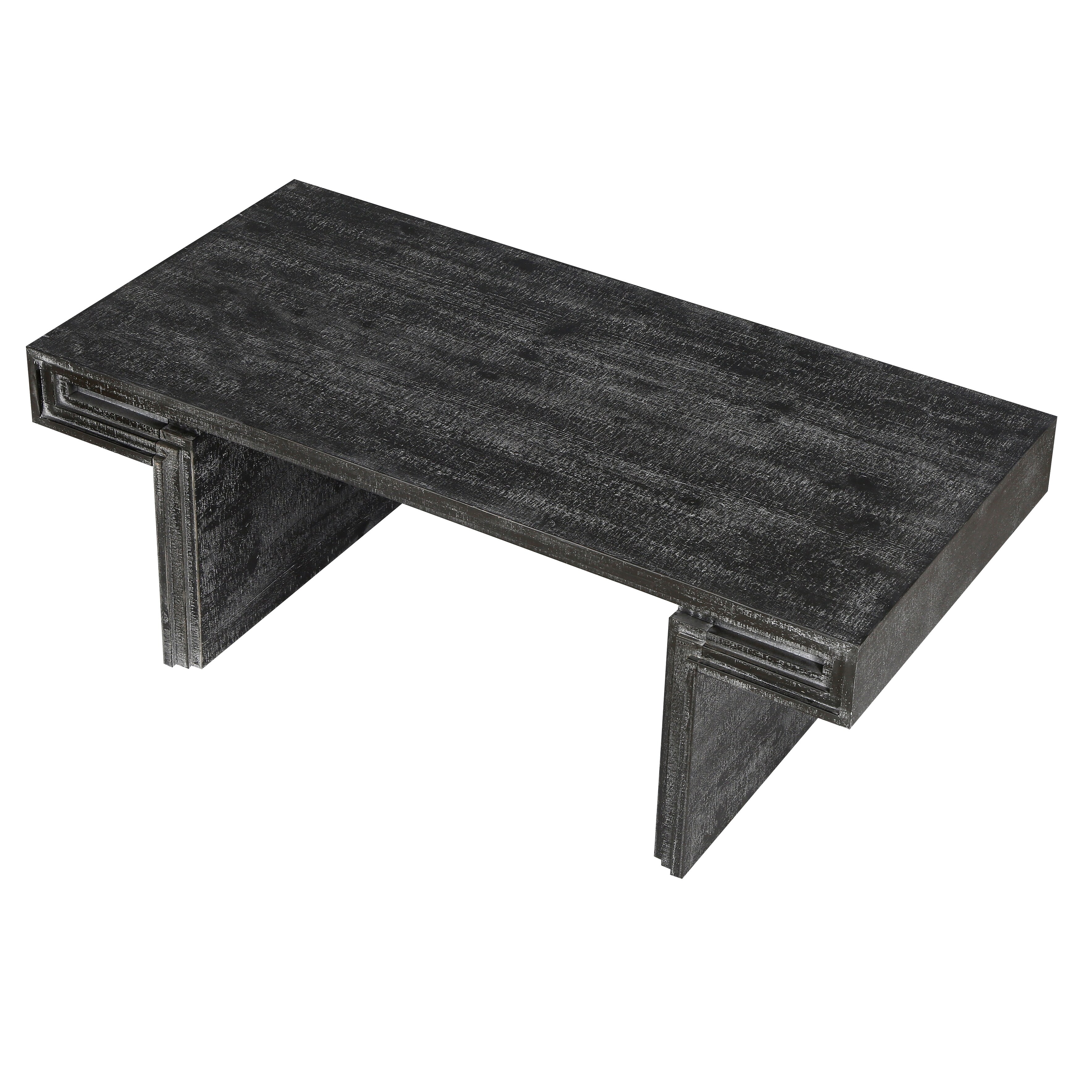 Vintage Industrial Coffee Table,Premium Reclaimed Wood Texture