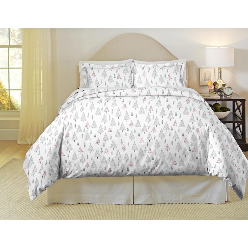 Pointehaven 180 GSM Cotton Flannel Cotton Flannel Oversized Duvet Set