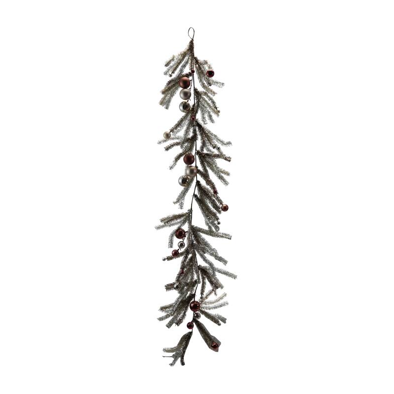 Tinsel Garland with Ornaments - 72.0"L x 7.88"W x 4.75"H - Multicolor