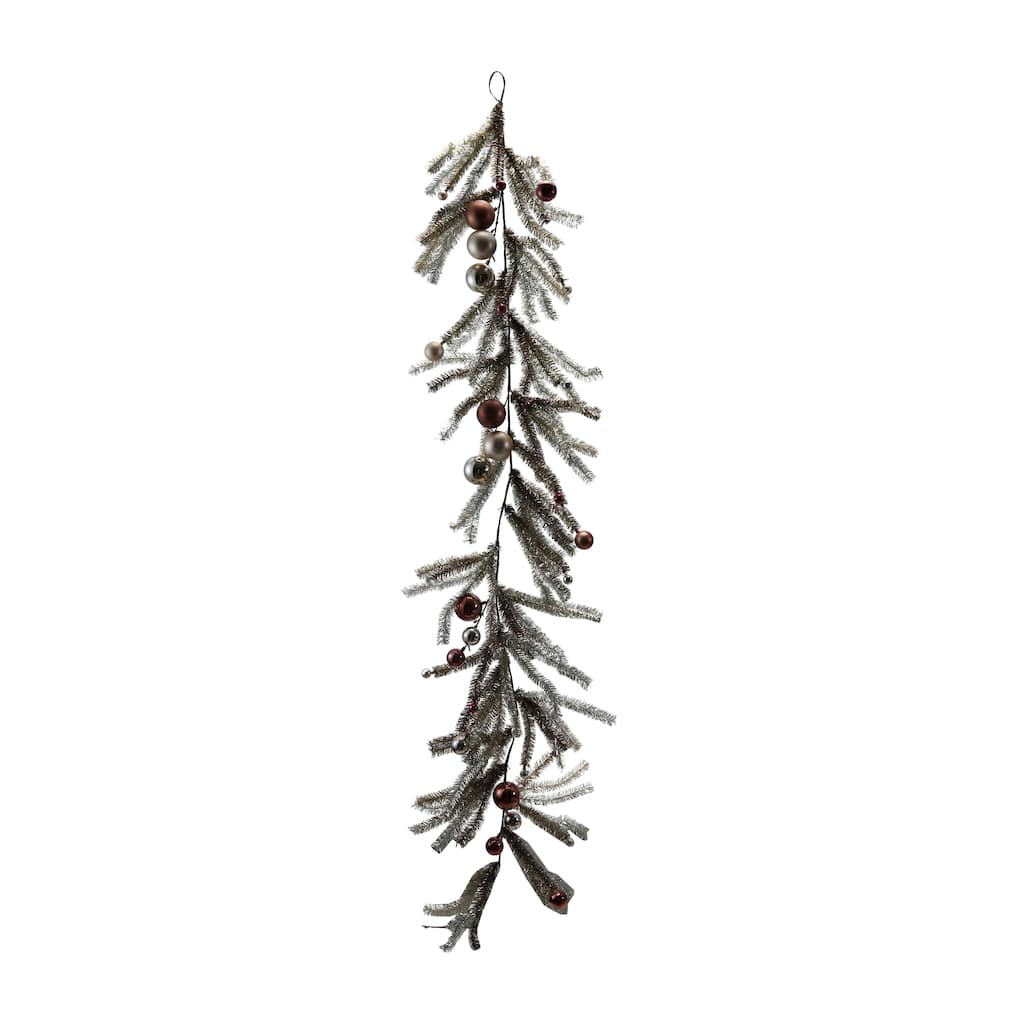 Tinsel Garland with Ornaments - 72.0"L x 7.88"W x 4.75"H