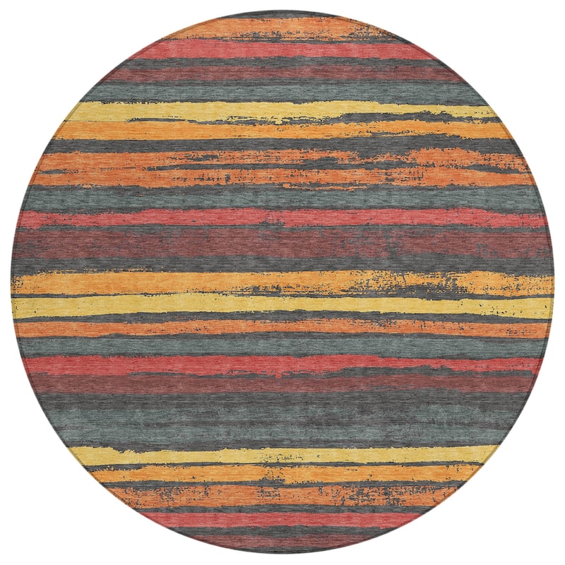 HomeRoots Striped Transitional Rectangle Outdoor Rug
