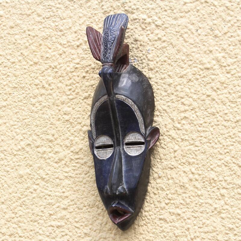 Novica Handmade Striking Bird African Wood Mask
