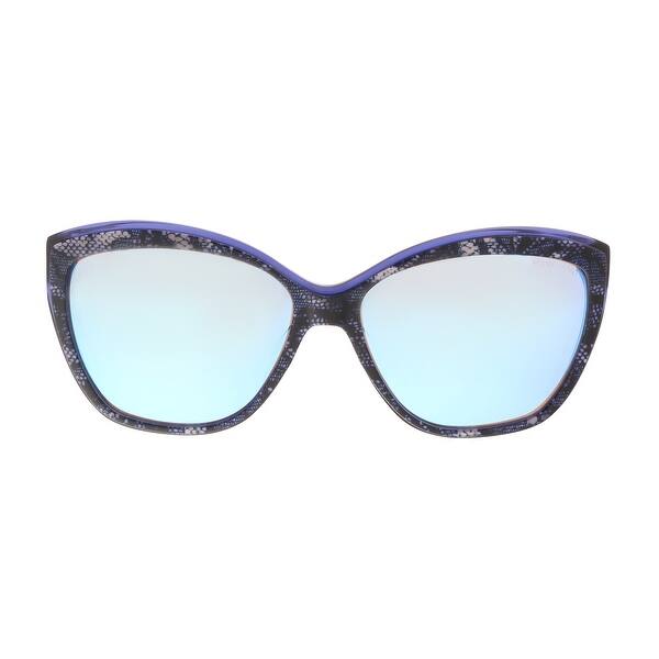 Shop Guess By Marciano Gm0738 92x Navy Silver Cat Eye Sunglasses