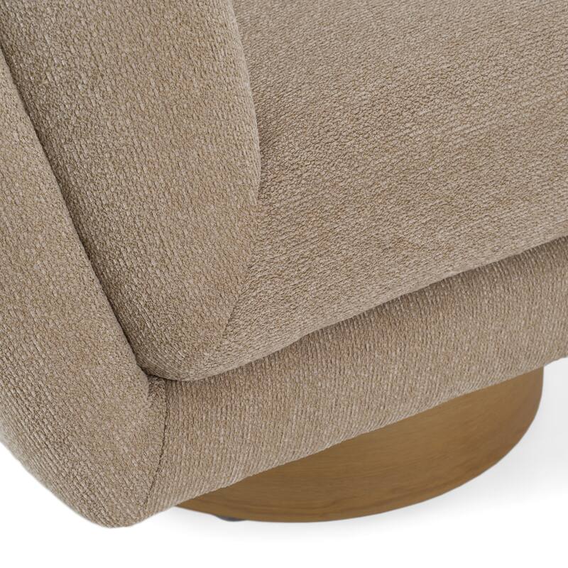 Petito Modern Beige Fabric & Chestnut Accent Chair