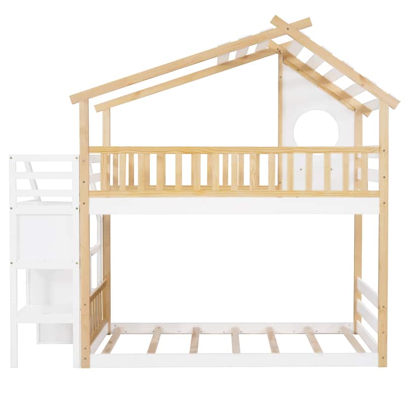 Twin-over-Twin Bunk Bed with Round Window