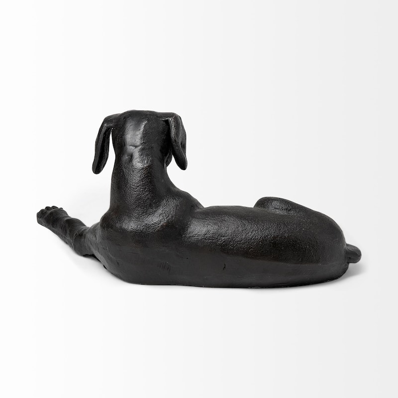 Black Metal Labrador Dog Sculpture - 7"W x 11"D x 5"H