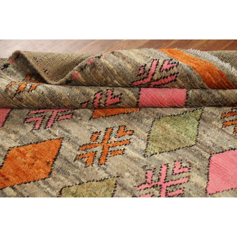 Square Geometric Moroccan Oriental Area Rug Handmade Wool Carpet - 5'9" x 6'4"