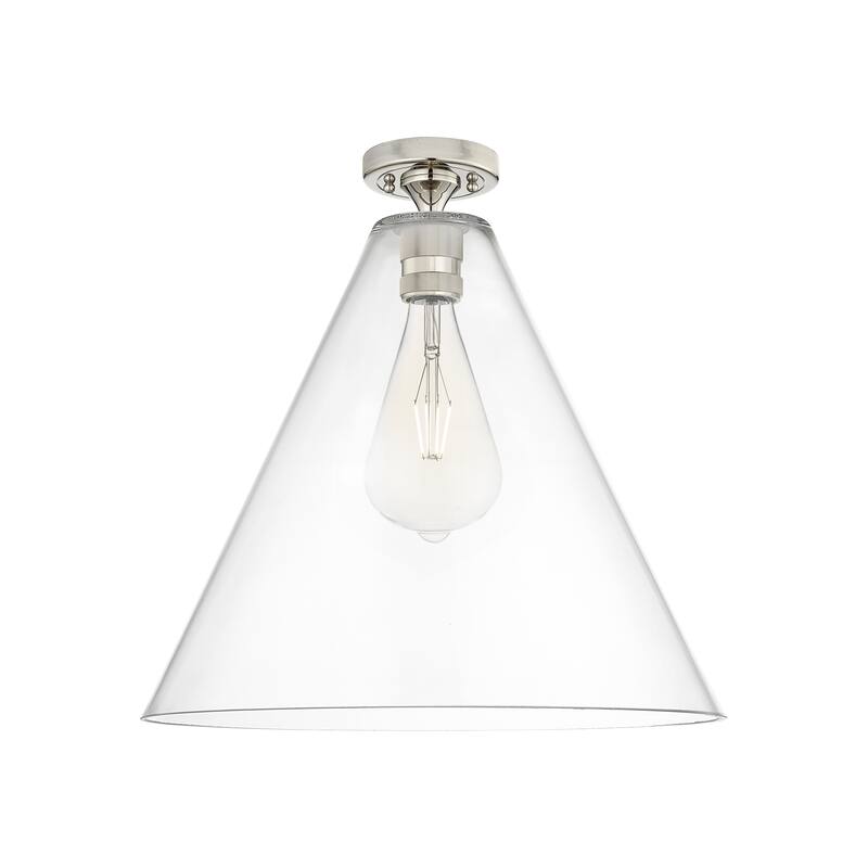 Innovations Lighting Downtown Urban - Crown Point - 1 Light 16" Berkshire Flush Mount - Clear/Polished Nickel